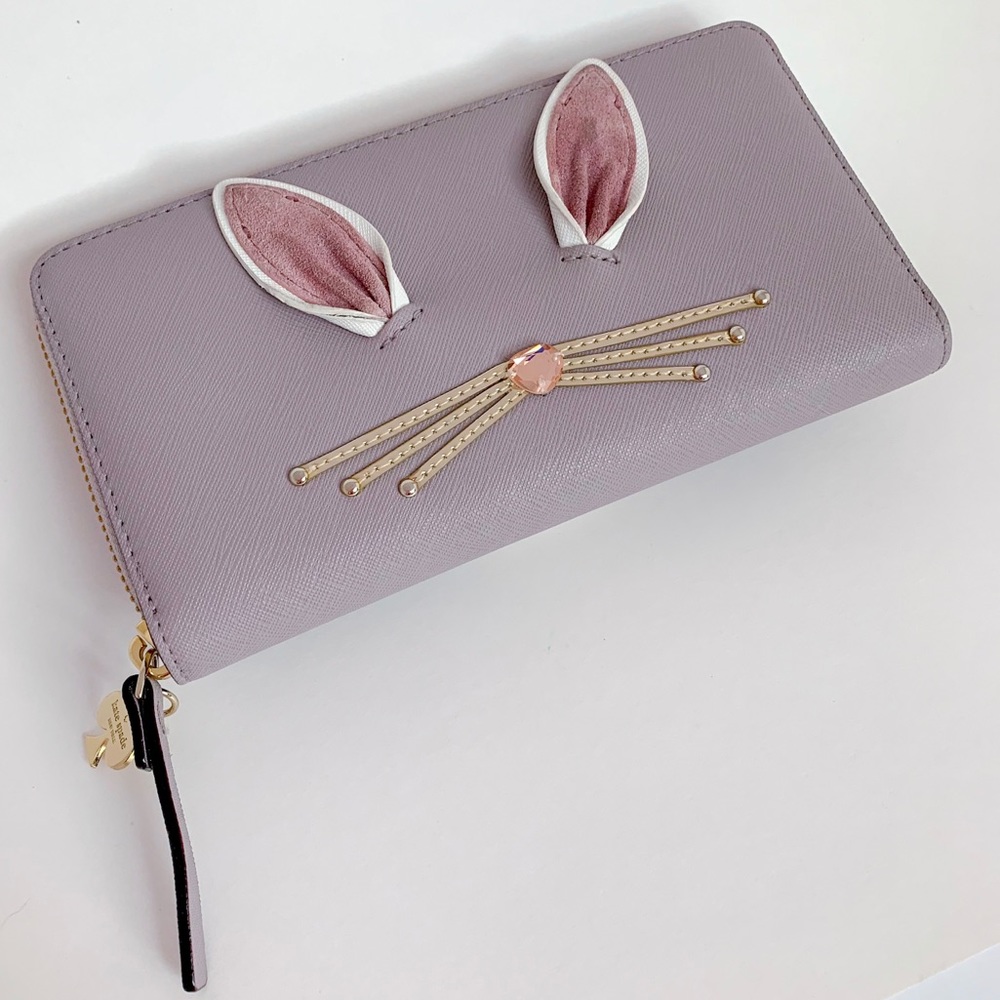 Kate Spade Rabbit Bunny Hot to it Zip Wallet
